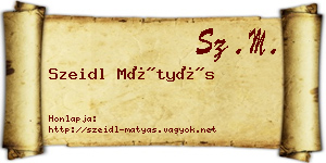 Szeidl Mátyás névjegykártya