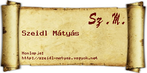 Szeidl Mátyás névjegykártya
