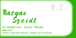 matyas szeidl business card